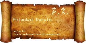 Polonkai Korvin névjegykártya